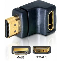 DeLOCK HDMI male <gt/> HDMI female 90° down HDMI 1.3 HDMI 1.3 Zwart kabeladapter/verloopstukje
